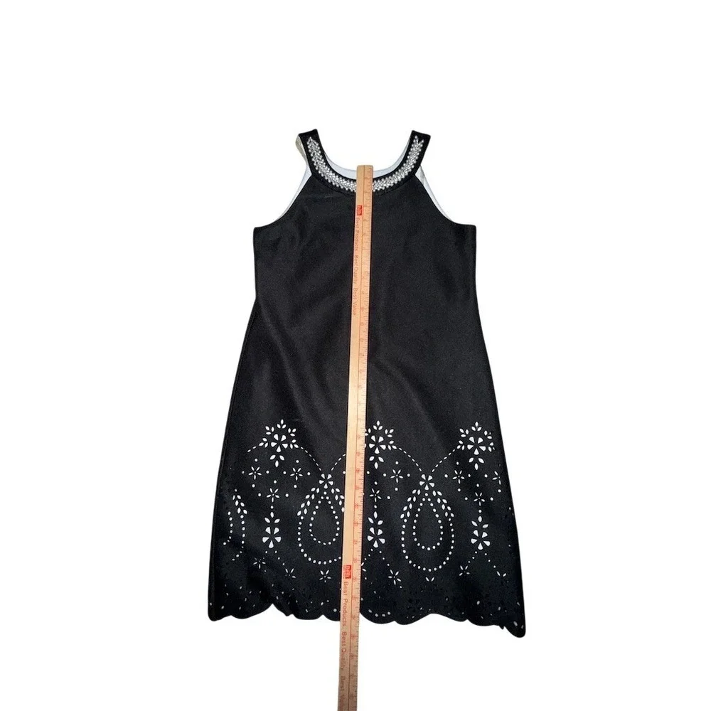 Speechless Dress Girls Size 12 Black A-Line Knee Beaded‎ Laser Cut Hem party
